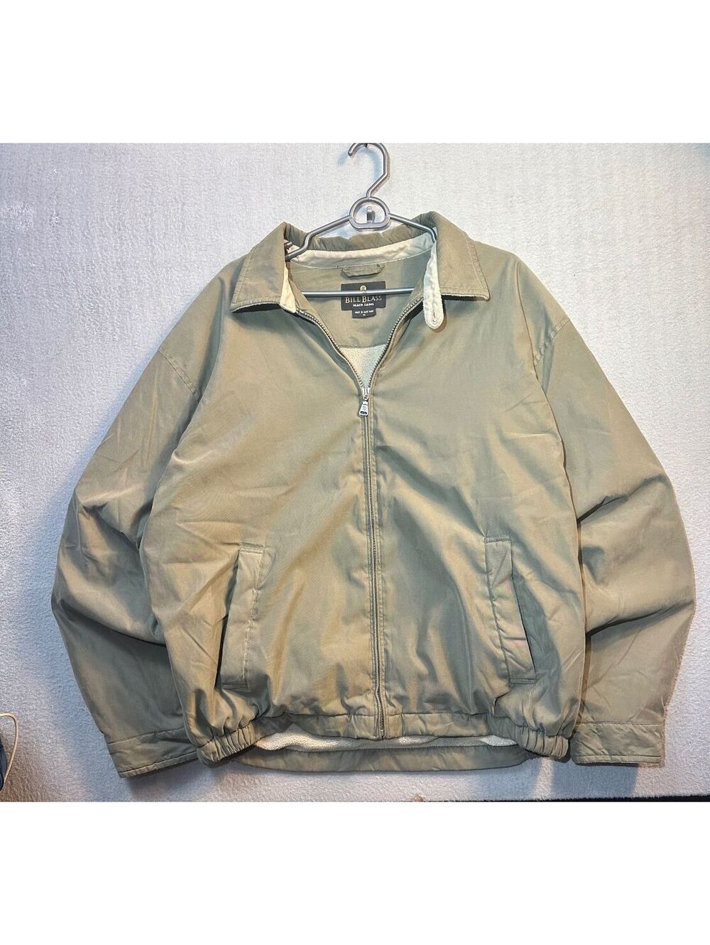 Bill Blass Black Label Vintage Fleece Lined Jacket XL Khaki Green